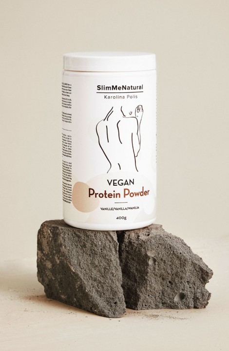 Wegańskie białko waniliowe — odżywka w proszku